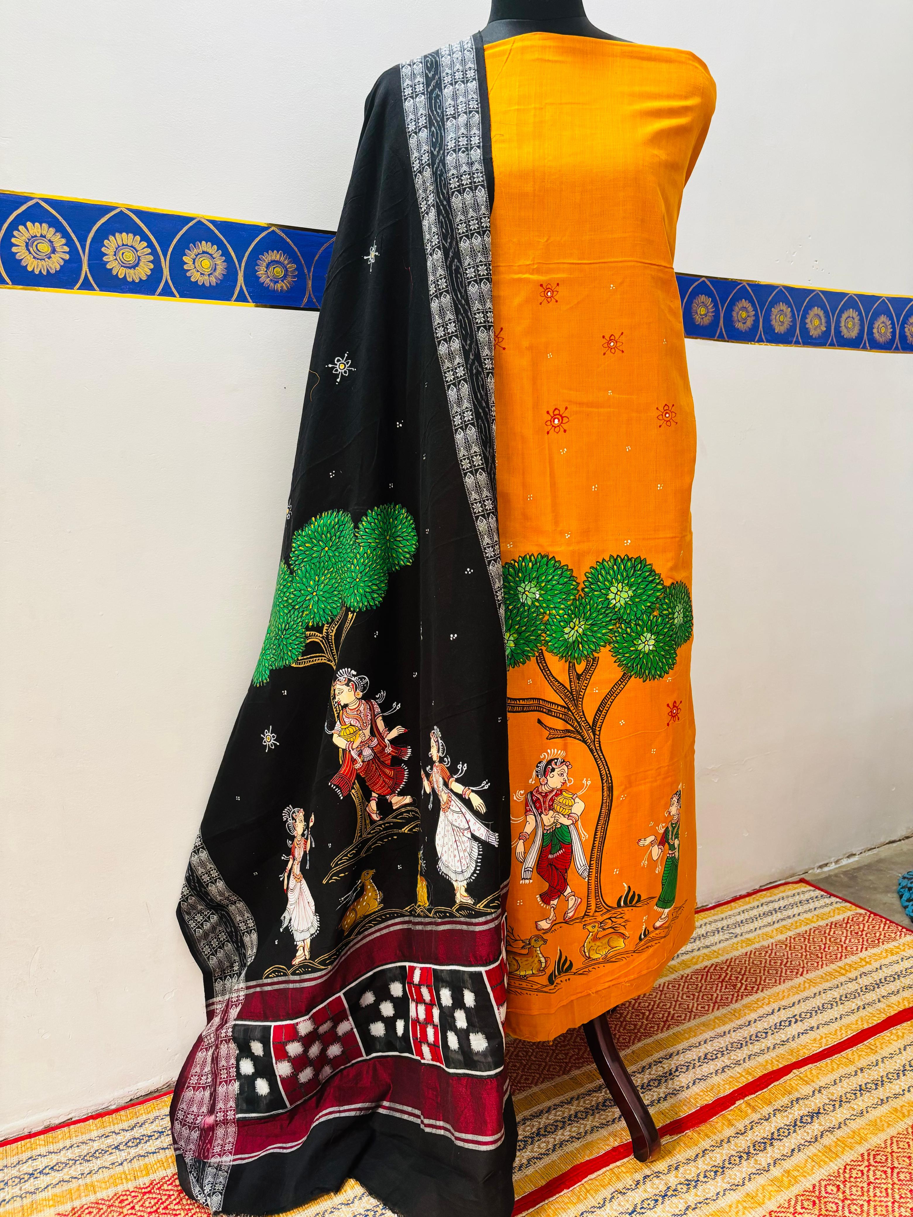 HAND PAINTED DRESS MATERIAL